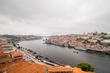 Fototapeta na wymiar Porto, Portugal - 08 July 2017. panorama of Porto city and river douro, Portugal