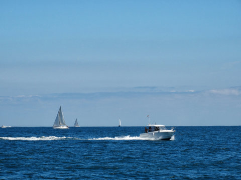 Sailing beside Hendaye Coast Bay of Biscay