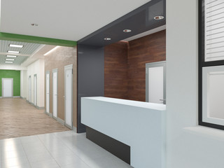 Public interior 3D rendering.