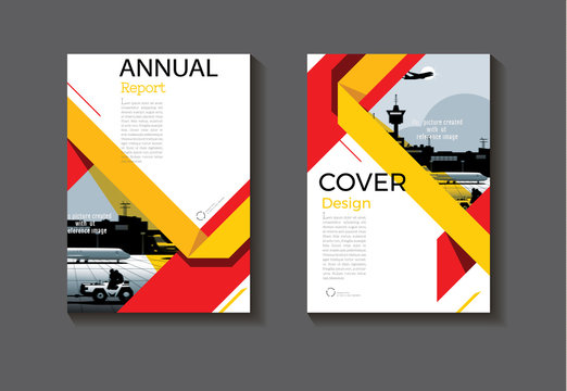 yellow and red  design book cover  modern cover abstract Brochure cover  template,annual report, magazine and flyer layout Vector a4