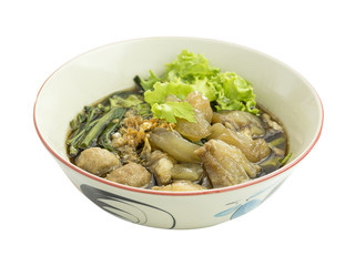 thailand food, noodles  isolated in white background.