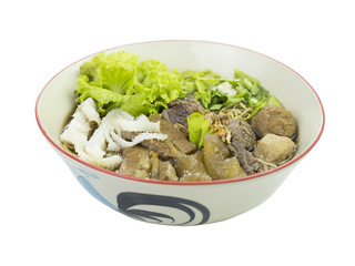 thailand food, noodles  isolated in white background.
