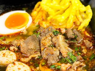 thailand food, noodles  isolated in white background.