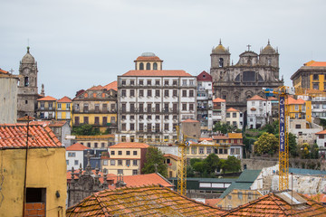 Fototapeta na wymiar Porto, Portugal - July 2017. Cityscape, Porto, Portugal old town is a popular tourist attraction of Europe.