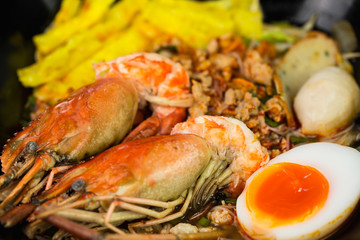 thailand food, noodles  isolated in white background.