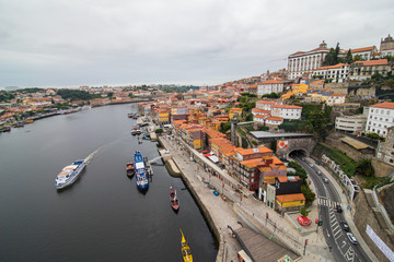 Porto, Portugal - July 2017. Porto, Portugal old town from Ponte de Luis bridge