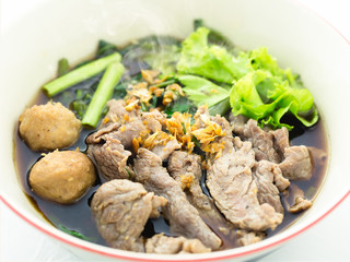 thailand food, noodles  isolated in white background.