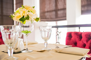 Elegant served table indoors
