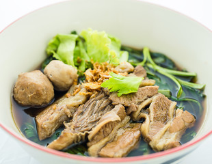 thailand food, noodles  isolated in white background.