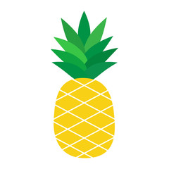 Pineapple vector cartoon illustration, isolated on white background, graphic icon.