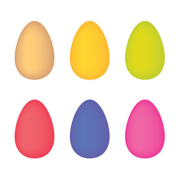 set of colorful easter eggs