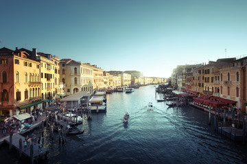 Grand Canal in Venice at sunset, Italy