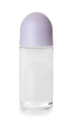 Female deodorant on white background