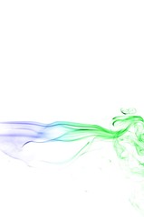Abstract background wave of smoke.Blue and green wave