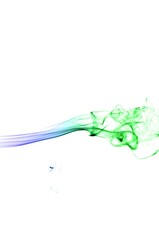 Abstract background wave of smoke.Blue and green wave