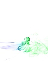 Abstract background wave of smoke.Blue and green wave