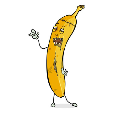 recommend clip art: Vector Cartoon Character - Walking Banana Zombie