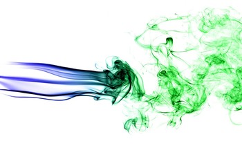 Abstract background wave of smoke.Blue and green wave