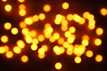 Christmas glowing lights, blurred view