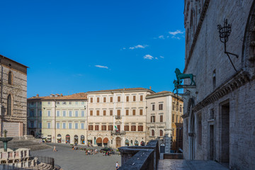Fototapeta na wymiar View of Piazza IV Novembre, Perugia
