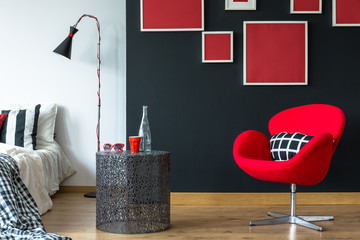 Creative table in simple bedroom