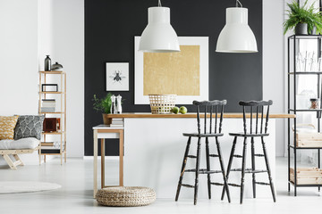 Room with bar stools