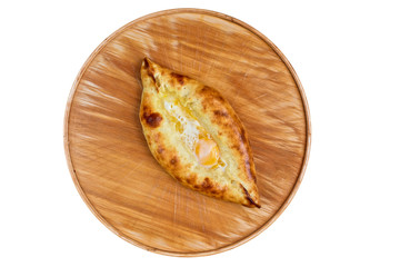 Khachapuri on a white