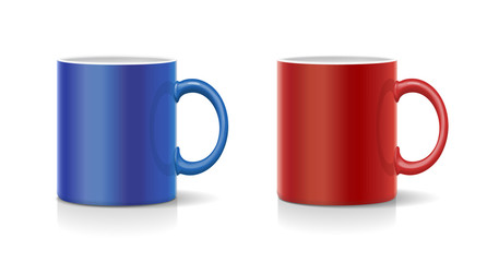 Coffee mug red and blue vector