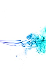 Abstract Light blue smoke on white background, Light blue background,Light blue ink background