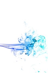 Abstract Light blue smoke on white background, Light blue background,Light blue ink background