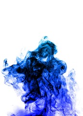 Abstract Light blue smoke on white background, Light blue background,Light blue ink background