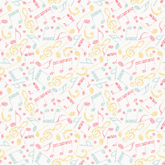 Seamless pattern of music