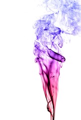 Abstract colorful smoke on white background, smoke background,colorful ink background,red, Blue,beautiful color smoke