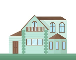 Buildings houses village architecture. Modern flat style vector illustrations