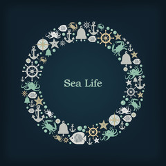 Logo circle nautical theme
