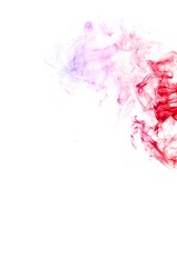 Abstract colorful smoke on white background, smoke background,colorful ink background,red, Blue,beautiful color smoke