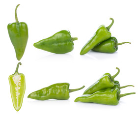 chili peppers on white background