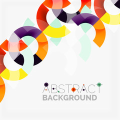 Colorful rings on grey background, modern geometric pattern design