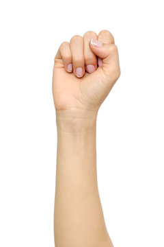 Woman's hand with fist gesture