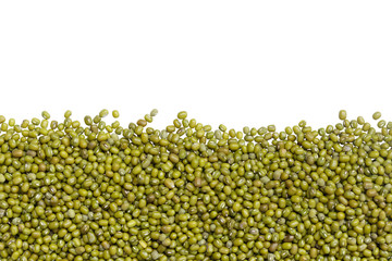 dry mung beans isolated on white background