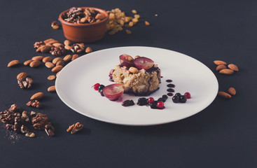 Healthy breakfast - oatmeal porridge, still life