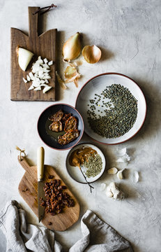 Ingredients for smoky lentil tacos
