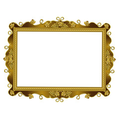 Decorative frame of squared golden color
