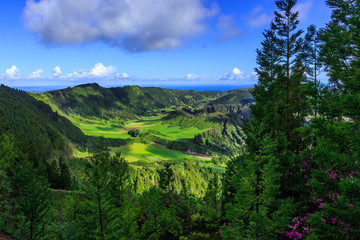  Sete Cidades Caldera in S.Miguel island, Azores, Portugal
