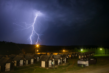 Lightning during a stormy night