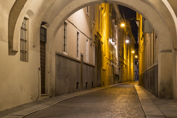 Obraz premium Ancient night city. Parma, Emilia-Romagna, Italy