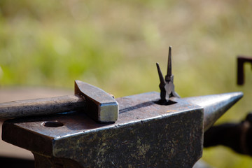 Old tools for metal processing. Ancient craft