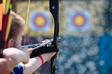 Bow and arrows. Archery