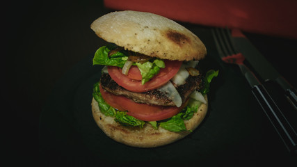 Hamburger on the grill