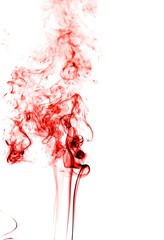 Abstract red smoke on white background,red ink on white background